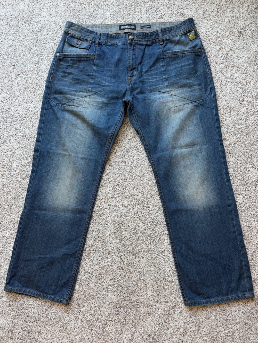 Ecko Unltd. Relaxed Straight Fit Jeans Men’s 42x32 Blue Medium Wash Y2K Skater